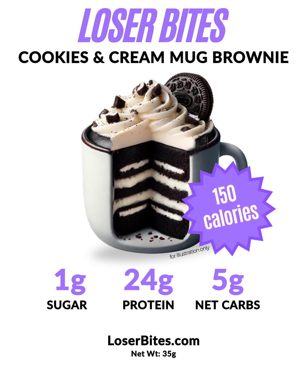 ORIGINAL PROTEIN MUG BROWNIES (150 CALORIES / 24G PROTEIN, LOW CARB, LOW SUGAR, KETO)